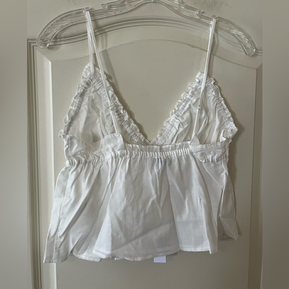 Steve Madden White Smocked Cotton Adjustable Straps Camisole Top Size Medium - Picture 10 of 14